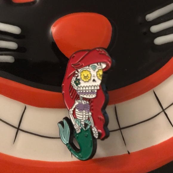 Hot Topic Accessories - Ariel Sugar Skull Enamel Pin